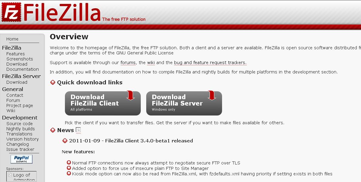 Download FileZilla client